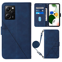 Funda de Cuero Cartera con Soporte Carcasa YB1 para Xiaomi Redmi Note 12 Pro Speed 5G Azul