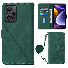 Funda de Cuero Cartera con Soporte Carcasa YB1 para Xiaomi Redmi Note 12 Turbo 5G Verde