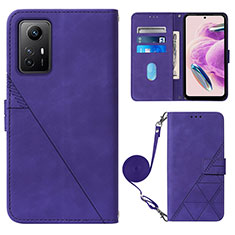 Funda de Cuero Cartera con Soporte Carcasa YB1 para Xiaomi Redmi Note 12S Morado