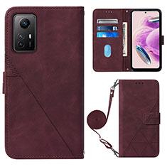 Funda de Cuero Cartera con Soporte Carcasa YB1 para Xiaomi Redmi Note 12S Rojo