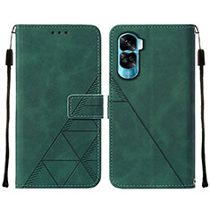 Funda de Cuero Cartera con Soporte Carcasa YB2 para Huawei Honor 90 Lite 5G Verde