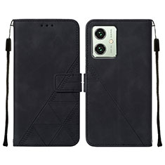 Funda de Cuero Cartera con Soporte Carcasa YB2 para Motorola Moto G54 5G Negro