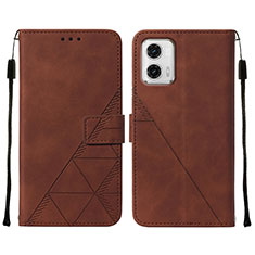 Funda de Cuero Cartera con Soporte Carcasa YB2 para Motorola Moto G73 5G Marron