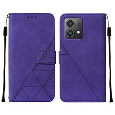 Funda de Cuero Cartera con Soporte Carcasa YB2 para Motorola Moto G84 5G Morado