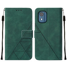 Funda de Cuero Cartera con Soporte Carcasa YB2 para Nokia C02 Verde