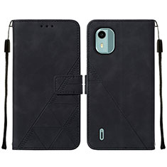 Funda de Cuero Cartera con Soporte Carcasa YB2 para Nokia C12 Plus Negro