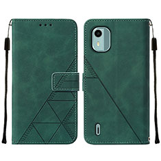 Funda de Cuero Cartera con Soporte Carcasa YB2 para Nokia C12 Plus Verde