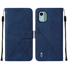 Funda de Cuero Cartera con Soporte Carcasa YB2 para Nokia C12 Pro Azul