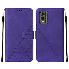 Funda de Cuero Cartera con Soporte Carcasa YB2 para Nokia C210 Morado