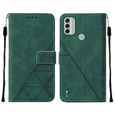 Funda de Cuero Cartera con Soporte Carcasa YB2 para Nokia C31 Verde