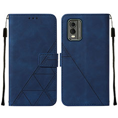 Funda de Cuero Cartera con Soporte Carcasa YB2 para Nokia C32 Azul