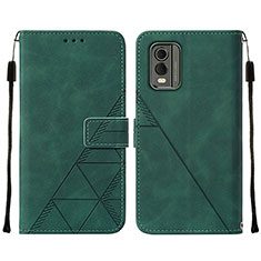 Funda de Cuero Cartera con Soporte Carcasa YB2 para Nokia C32 Verde