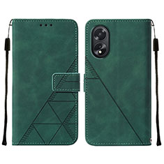 Funda de Cuero Cartera con Soporte Carcasa YB2 para Oppo A18 Verde