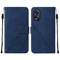 Funda de Cuero Cartera con Soporte Carcasa YB2 para Oppo A38 Azul