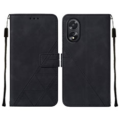 Funda de Cuero Cartera con Soporte Carcasa YB2 para Oppo A38 Negro