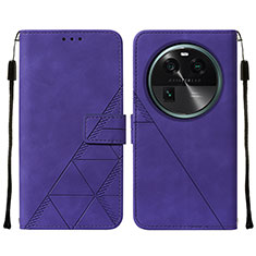 Funda de Cuero Cartera con Soporte Carcasa YB2 para Oppo Find X6 5G Morado