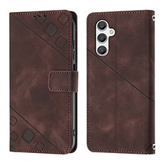 Funda de Cuero Cartera con Soporte Carcasa YB2 para Samsung Galaxy A24 4G Marron