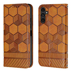 Funda de Cuero Cartera con Soporte Carcasa YB2 para Samsung Galaxy Quantum4 5G Marron Claro