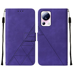 Funda de Cuero Cartera con Soporte Carcasa YB2 para Xiaomi Mi 12 Lite NE 5G Morado