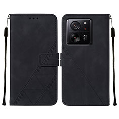 Funda de Cuero Cartera con Soporte Carcasa YB2 para Xiaomi Mi 13T 5G Negro