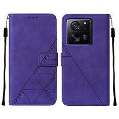 Funda de Cuero Cartera con Soporte Carcasa YB2 para Xiaomi Mi 13T Pro 5G Morado