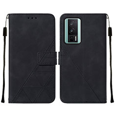 Funda de Cuero Cartera con Soporte Carcasa YB2 para Xiaomi Poco F5 Pro 5G Negro