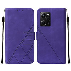 Funda de Cuero Cartera con Soporte Carcasa YB2 para Xiaomi Poco X5 Pro 5G Morado