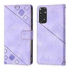 Funda de Cuero Cartera con Soporte Carcasa YB2 para Xiaomi Redmi Note 11 4G (2022) Morado