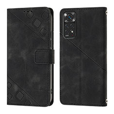 Funda de Cuero Cartera con Soporte Carcasa YB2 para Xiaomi Redmi Note 11 4G (2022) Negro