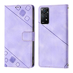 Funda de Cuero Cartera con Soporte Carcasa YB2 para Xiaomi Redmi Note 11 Pro 5G Morado