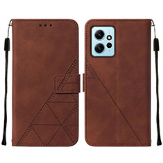 Funda de Cuero Cartera con Soporte Carcasa YB2 para Xiaomi Redmi Note 12 4G Marron