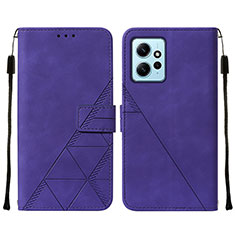 Funda de Cuero Cartera con Soporte Carcasa YB2 para Xiaomi Redmi Note 12 4G Morado