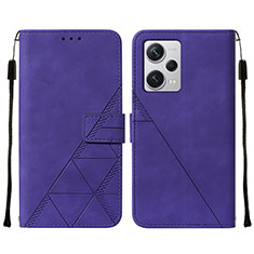 Funda de Cuero Cartera con Soporte Carcasa YB2 para Xiaomi Redmi Note 12 Explorer Morado