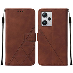 Funda de Cuero Cartera con Soporte Carcasa YB2 para Xiaomi Redmi Note 12 Pro+ Plus 5G Marron