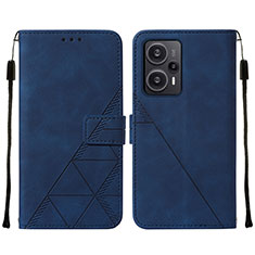 Funda de Cuero Cartera con Soporte Carcasa YB2 para Xiaomi Redmi Note 12 Turbo 5G Azul