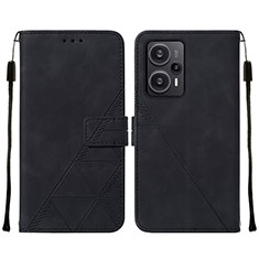 Funda de Cuero Cartera con Soporte Carcasa YB2 para Xiaomi Redmi Note 12 Turbo 5G Negro