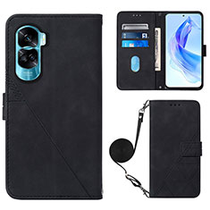 Funda de Cuero Cartera con Soporte Carcasa YB3 para Huawei Honor 90 Lite 5G Negro