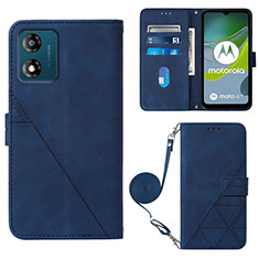 Funda de Cuero Cartera con Soporte Carcasa YB3 para Motorola Moto E13 Azul