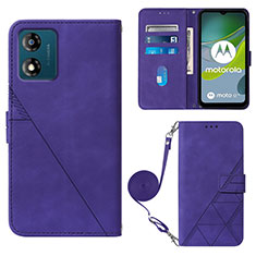 Funda de Cuero Cartera con Soporte Carcasa YB3 para Motorola Moto E13 Morado