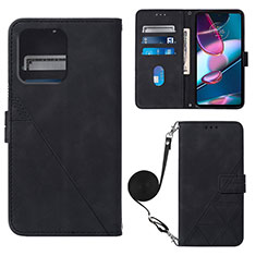 Funda de Cuero Cartera con Soporte Carcasa YB3 para Motorola Moto Edge 40 Pro 5G Negro