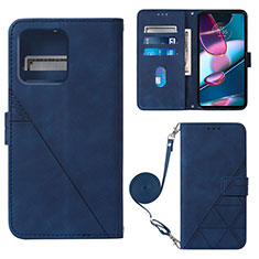 Funda de Cuero Cartera con Soporte Carcasa YB3 para Motorola Moto Edge Plus (2023) 5G Azul