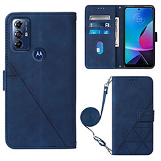 Funda de Cuero Cartera con Soporte Carcasa YB3 para Motorola Moto G Play (2023) Azul