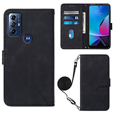 Funda de Cuero Cartera con Soporte Carcasa YB3 para Motorola Moto G Play (2023) Negro