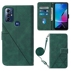 Funda de Cuero Cartera con Soporte Carcasa YB3 para Motorola Moto G Power (2022) Verde