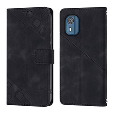 Funda de Cuero Cartera con Soporte Carcasa YB3 para Nokia C02 Negro