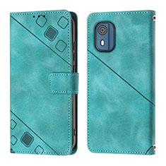 Funda de Cuero Cartera con Soporte Carcasa YB3 para Nokia C02 Verde