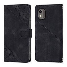 Funda de Cuero Cartera con Soporte Carcasa YB3 para Nokia C12 Negro