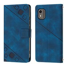 Funda de Cuero Cartera con Soporte Carcasa YB3 para Nokia C12 Plus Azul