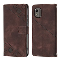 Funda de Cuero Cartera con Soporte Carcasa YB3 para Nokia C12 Plus Marron