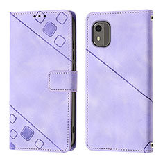 Funda de Cuero Cartera con Soporte Carcasa YB3 para Nokia C12 Plus Morado